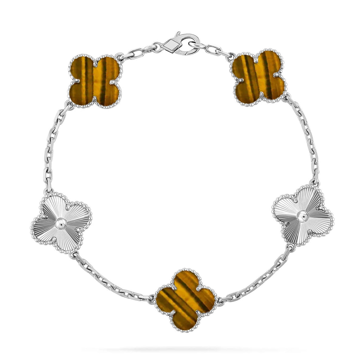 [Stellar Jewelry] CLOVER 5 MOTIFS TIGER EYE BRACELET COLLECTION