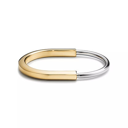 [Stellar jewels]LOCK BRACELET YELLOW AND WHITE GOLD