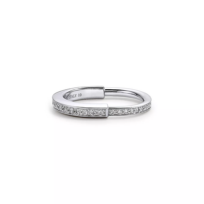 [Stellar jewels]LOCK RING SILVER DIAMOND PAVED