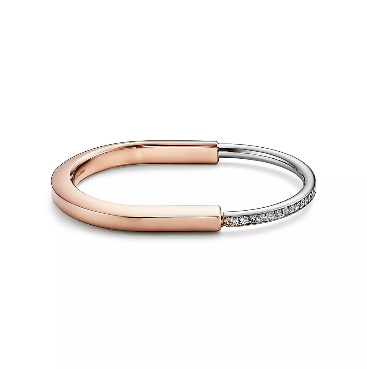 [Stellar jewels]LOCK BRACELET ROSE AND WHITE GOLD DIAMOND