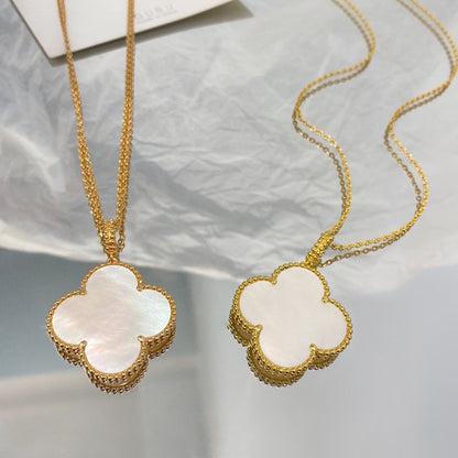 [Stellar Jewelry]CLOVER 25MM MOP LARGE PENDANT NECKLACE