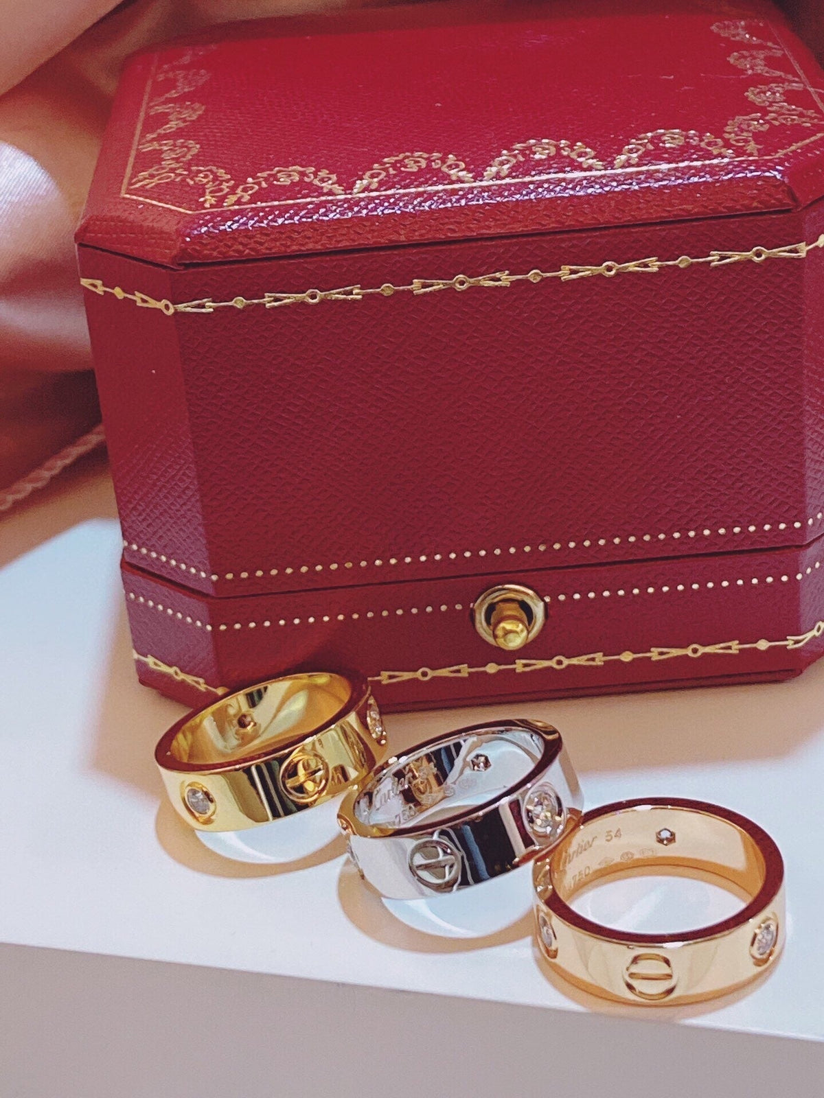 [Stellar Jewelry]Three-Diamond Ring