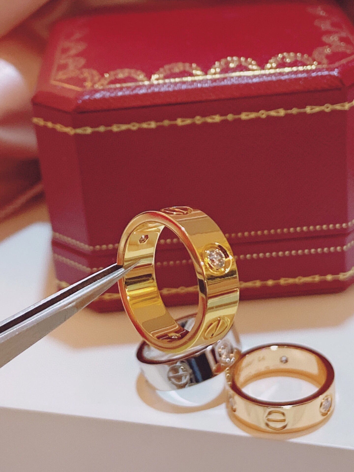 [Stellar Jewelry]Three-Diamond Ring
