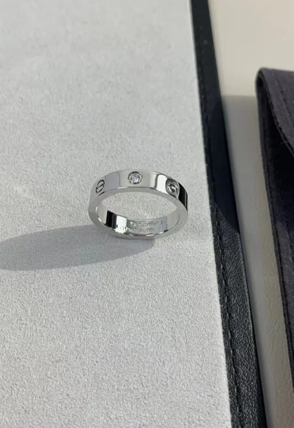 [Stellar Jewelry]LOVE RING 4MM 1 DIAMOND SILVER