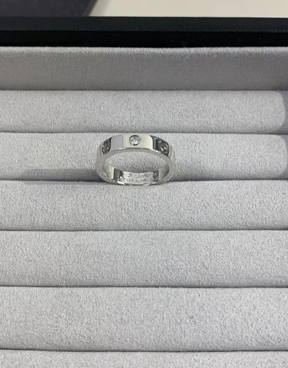 [Stellar Jewelry]LOVE RING 4MM 1 DIAMOND SILVER
