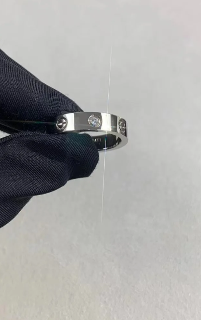 [Stellar Jewelry]LOVE RING 4MM 1 DIAMOND SILVER