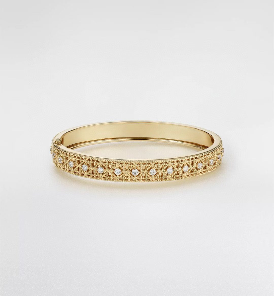 [Stellar Jewelry]2026 WOVEN-PATTERN BRACELET SET WITH FULL DIAMOND INLAY THREE-COLORS