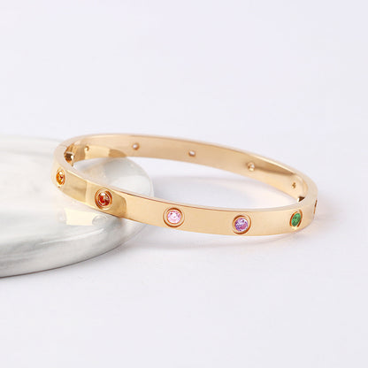 [Stellar Jewelry] 2026 NEW 6.1MM COLORED GEMSTONE BRACELET