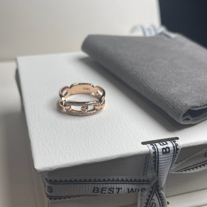 [Stellar Jewelry]Sliding Single Diamond Ring