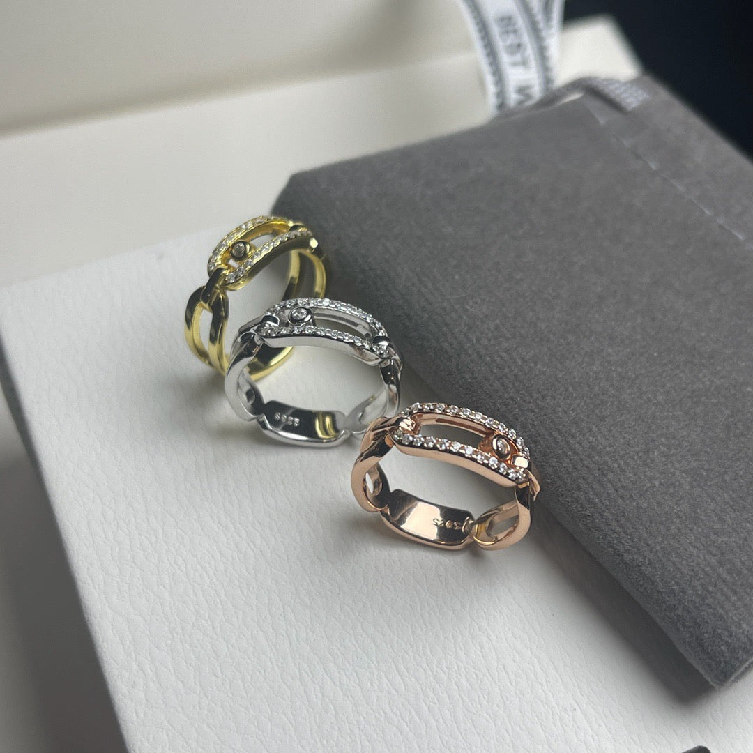 [Stellar Jewelry]Sliding Single Diamond Ring