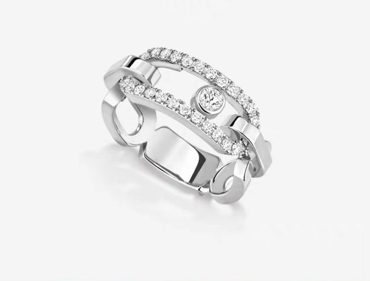 [Stellar Jewelry]Sliding Single Diamond Ring