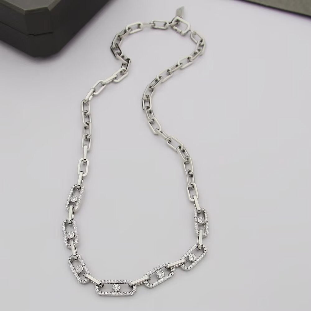 [Stellar Jewelry]Move Link Pave Diamond Necklace