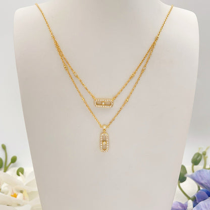 [Stellar Jewelry]MOVE 2 ROW DIAMOND NECKLACE