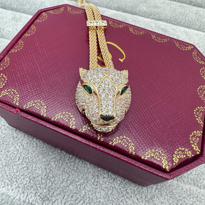 [Stellar Jewelry]FULL STONE BIG LEOPARD HEAD NECKLACE