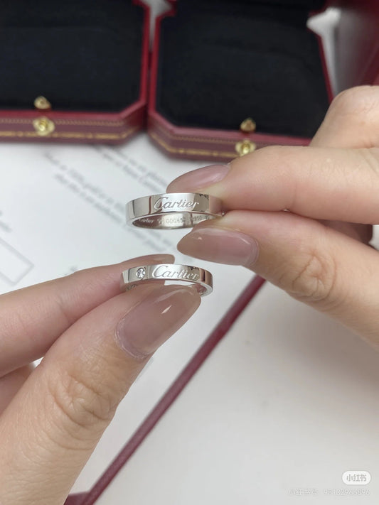 [Stellar Jewelry]Silver-Tone Signature Ring Without Diamonds