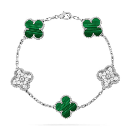 [Stellar Jewelry] CLOVER 5 MOTIF MALACHITE BRACELET COLLECTION