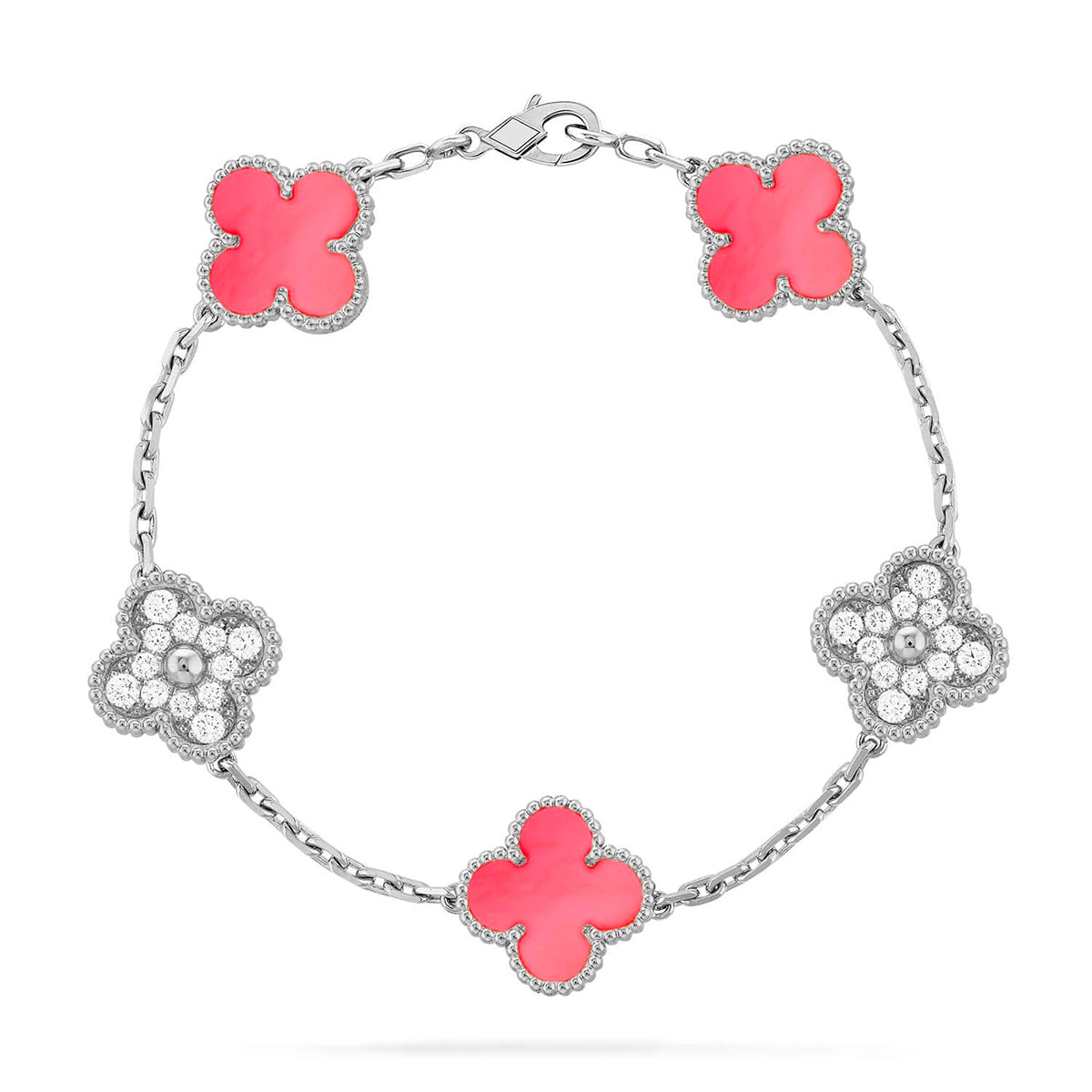 [Stellar Jewelry] CLOVER 5 MOTIFS  PINK MOP BRACELET COLLECTION