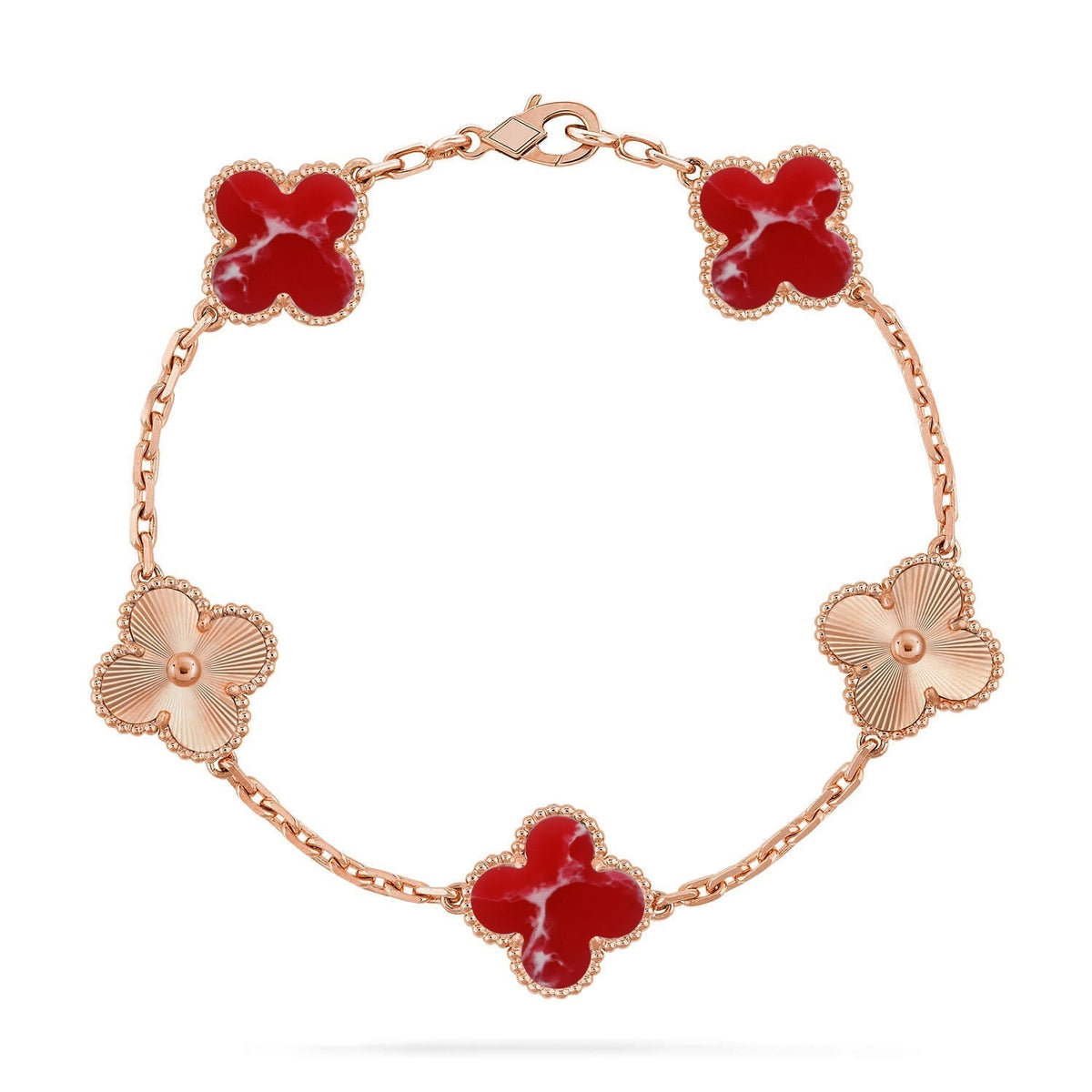 [Stellar Jewelry]CLOVER 5 MOTIF RED PATTERN BRACELET COLLECTION