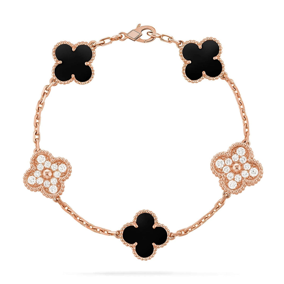 [Stellar Jewelry] CLOVER 5 MOTIF ONYXS BRACELET COLLECTION