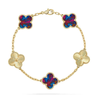 [Stellar Jewelry]CLOVER 5 MOTIF COLOR GEMSTONES BRACELET COLLECTION