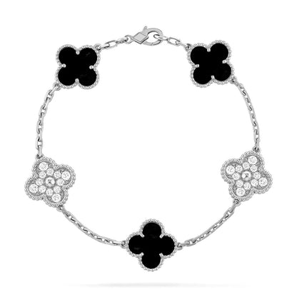 [Stellar Jewelry] CLOVER 5 MOTIF ONYXS BRACELET COLLECTION