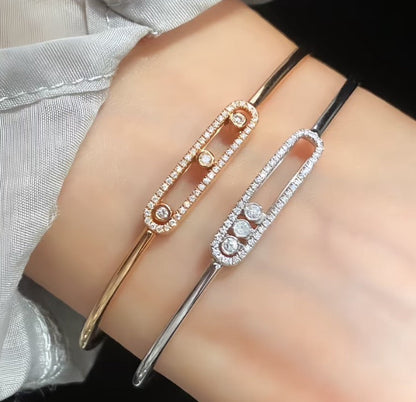 [Stellar Jewelry]Move Pavé Diamond Bangle Bracelet M