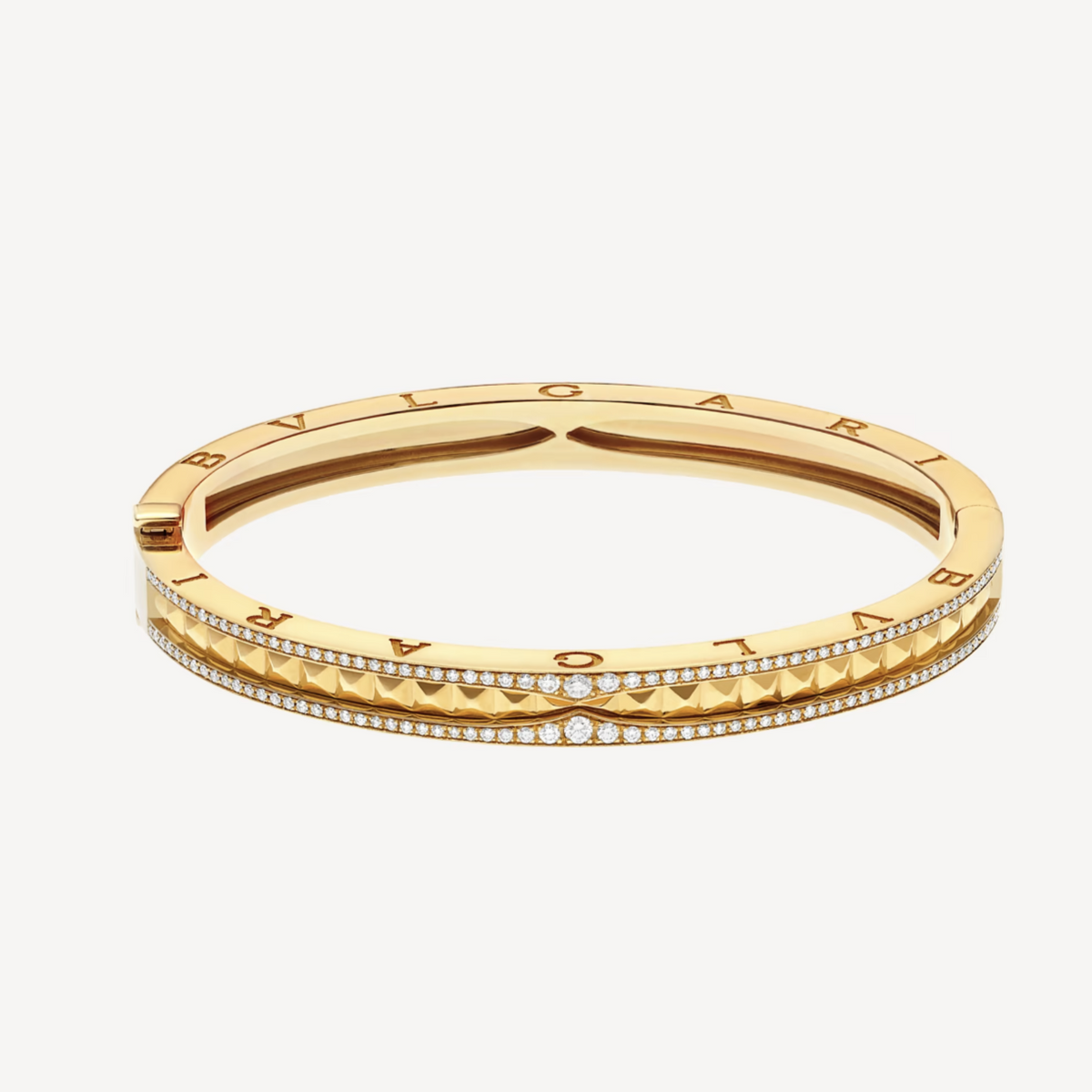 [Stellar Jewelry]ZERO 1 SPIRAL AND PAVED DIAMOND GOLD BRACELET
