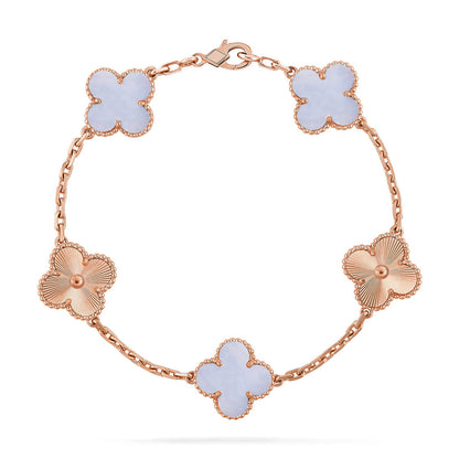 [Stellar Jewelry] CLOVER 5 MOTIF PURPLE CHALCEDONY BRACELET COLLECTION