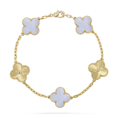 [Stellar Jewelry] CLOVER 5 MOTIF PURPLE CHALCEDONY BRACELET COLLECTION