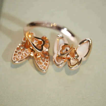 [Stellar Jewelry]TWIN BUTTERFLY DIAMOND MOP RING