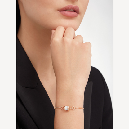 [Stellar Jewelry]ZERO 1 SOFT PINK GOLD AND WHITE CERAMIC BRACELET