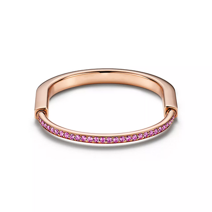 [Stellar jewels]LOCK BRACELET ROSE DIAMOND PINK GOLD