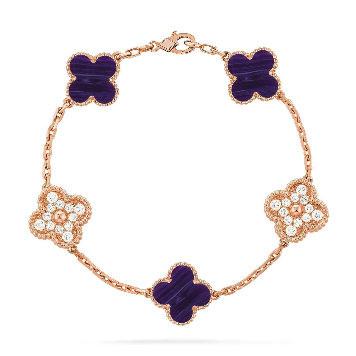 [Stellar Jewelry]CLOVER 5 MOTIF PURPLE STRIPES BRACELET COLLECTION