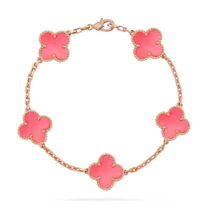 [Stellar Jewelry] CLOVER 5 MOTIFS  PINK MOP BRACELET COLLECTION