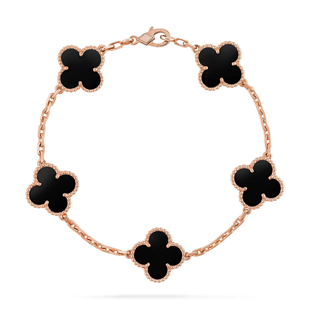 [Stellar Jewelry] CLOVER 5 MOTIF ONYXS BRACELET COLLECTION