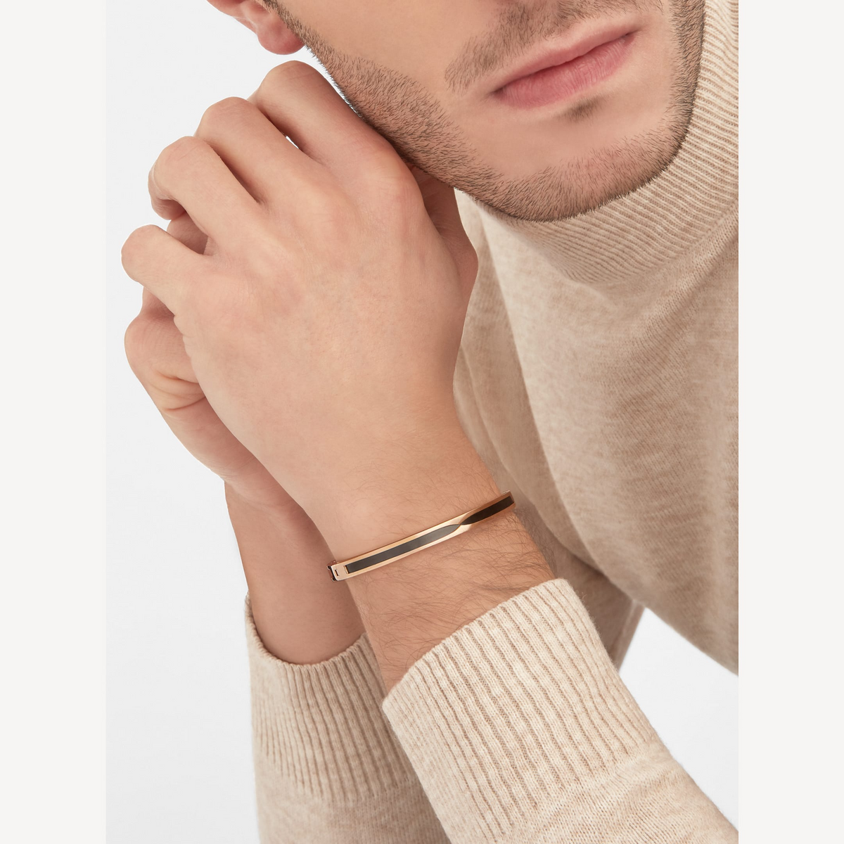 [Stellar Jewelry]ZERO 1 PINK GOLD WITH BLACK CERAMIC BRACELET