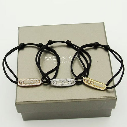 [Stellar Jewelry]Care(Medium-3.5mm) pink cord pavé bracelet