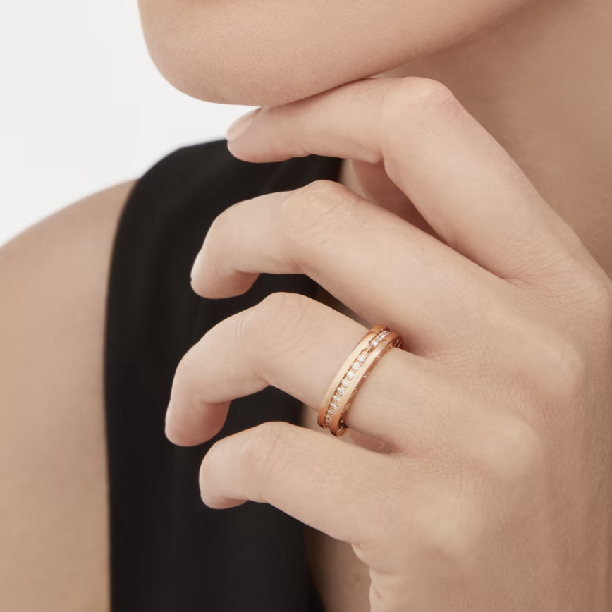 [Stellar Jewelry]ZERO 1 ONE-BAND PAVED DIAMONDS ON THE SPIRAL RING