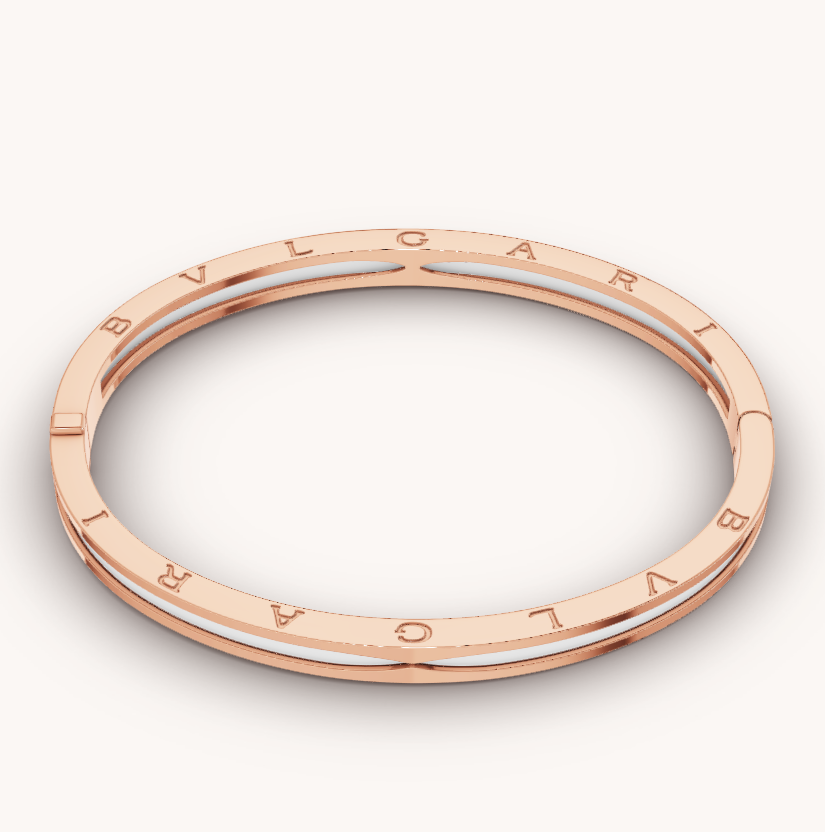 [Stellar Jewelry]ZERO 1 PINK GOLD WITH WHITE CERAMIC BRACELET