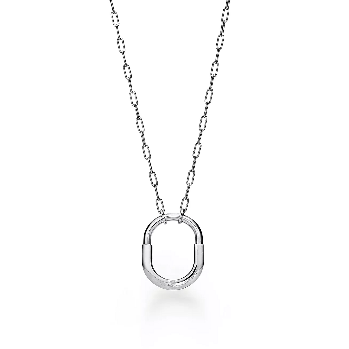 [Stellar jewels]LOCK NECKLACE MEDIUM PENDANT SILVER PAVED DIAMONDS