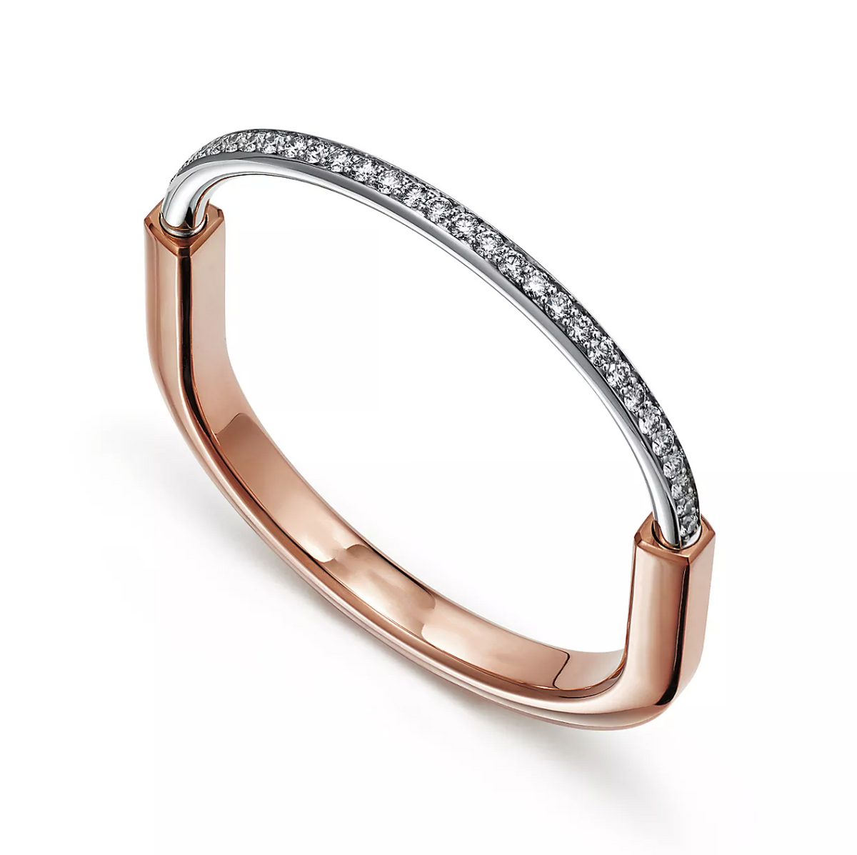 [Stellar jewels]LOCK BRACELET ROSE AND WHITE GOLD DIAMOND