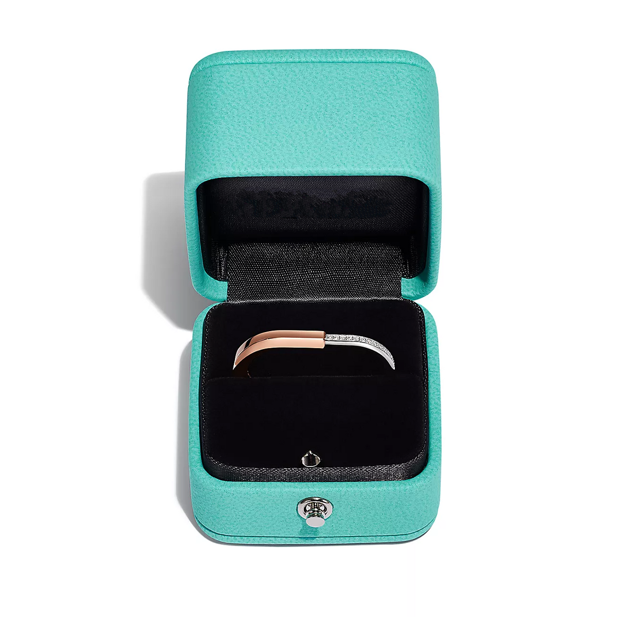 [Stellar jewels]LOCK RING TOW-FINGER ROSE AND WHITE GOLD DIAMONDS