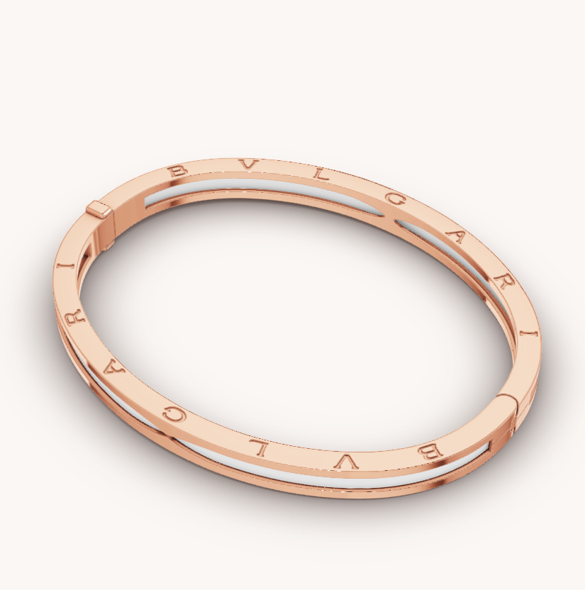 [Stellar Jewelry]ZERO 1 PINK GOLD WITH WHITE CERAMIC BRACELET