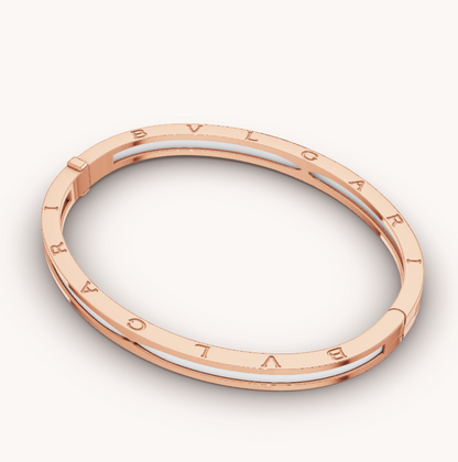 [Stellar Jewelry]ZERO 1 PINK GOLD WITH WHITE CERAMIC BRACELET
