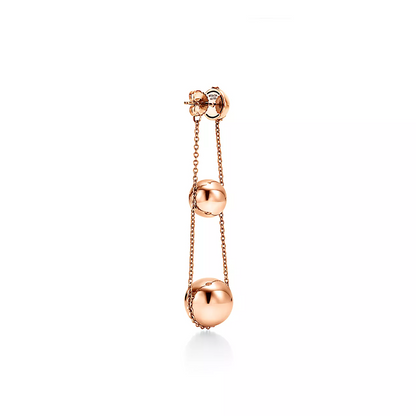 [Stellar jewels]TRIPLE DROP PINK GOLD EARRINGS
