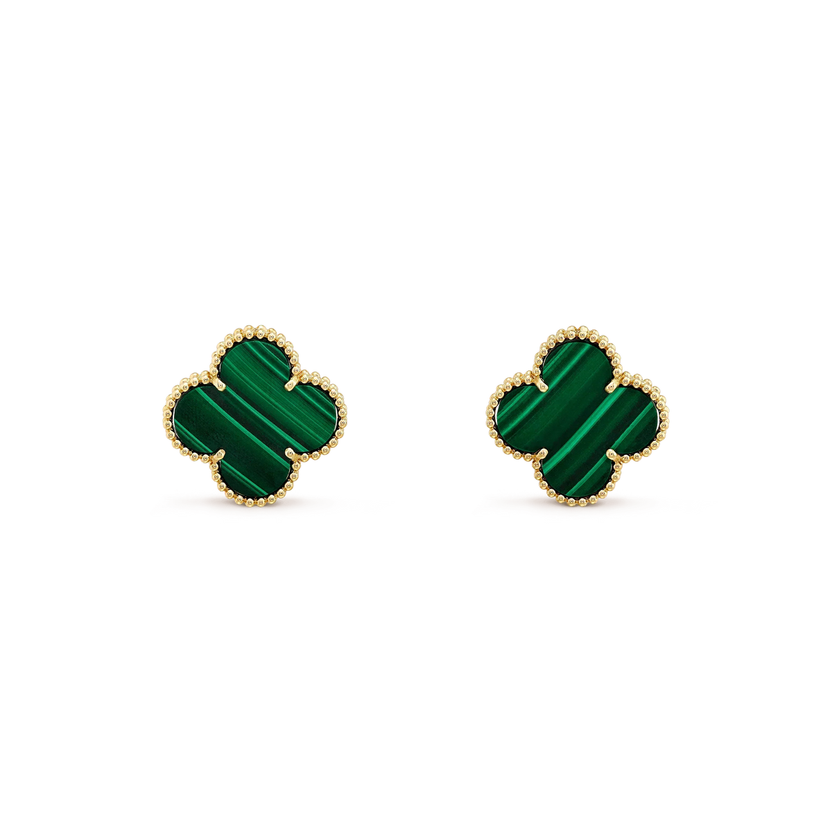 [Stellar Jewelry]CLOVER MINI 9.5MM MALACHITE  EARRINGS