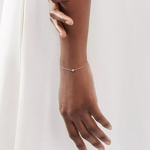 [Stellar jewels]DIAMOND STERLING SILVER AQUAMARINE BUBBLE BRACELET