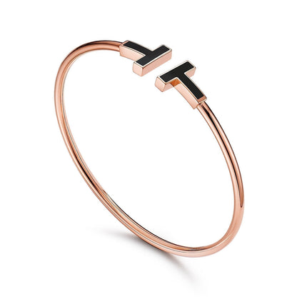 [Stellar jewels]T BRACELET 1.8MM ONYX PINK GOLD