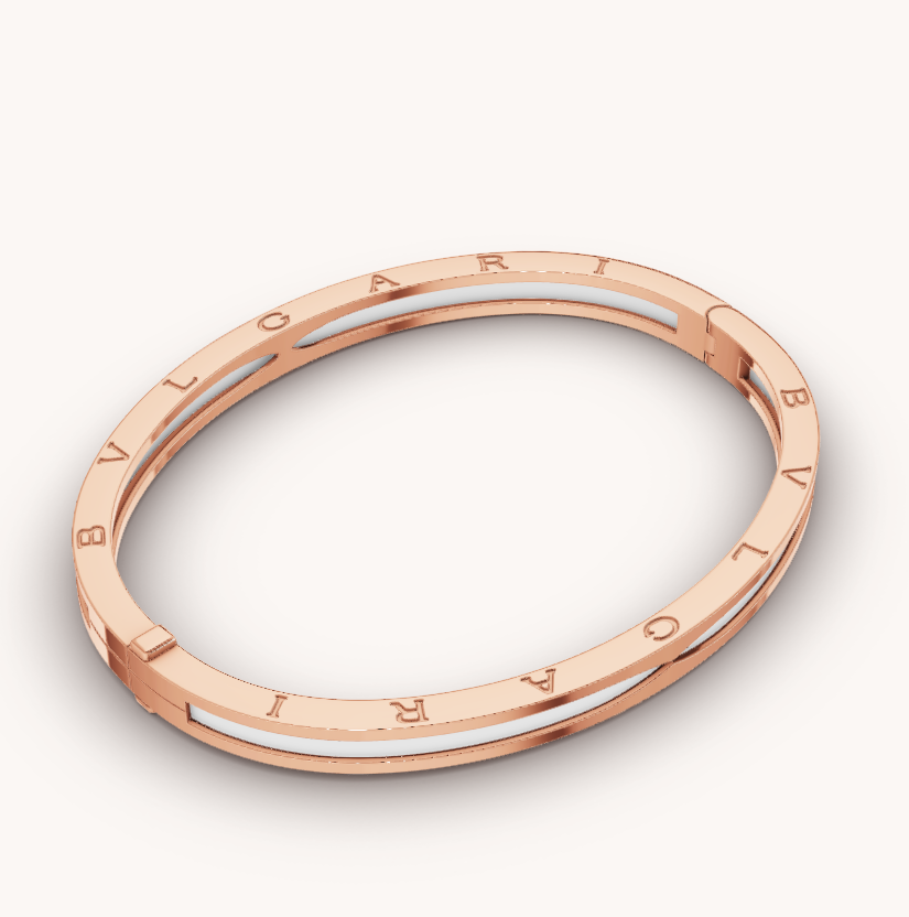 [Stellar Jewelry]ZERO 1 PINK GOLD WITH WHITE CERAMIC BRACELET