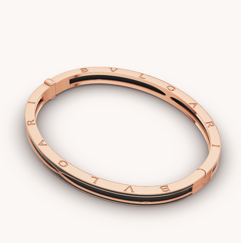 [Stellar Jewelry]ZERO 1 PINK GOLD WITH MATTE BLACK CERAMIC BRACELET